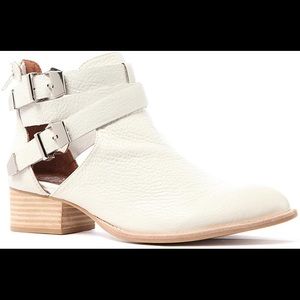 White buckle booties